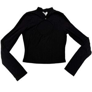 Princess Polly Long Sleeve Circle Cutout Crop Top Size 6